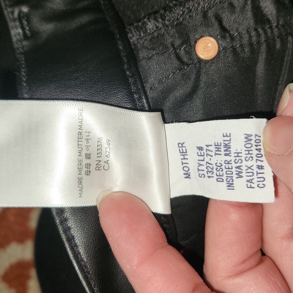 MOTHER -The Insider Ankle Faux Leather Jeans. size 25 - Picture 10 of 15